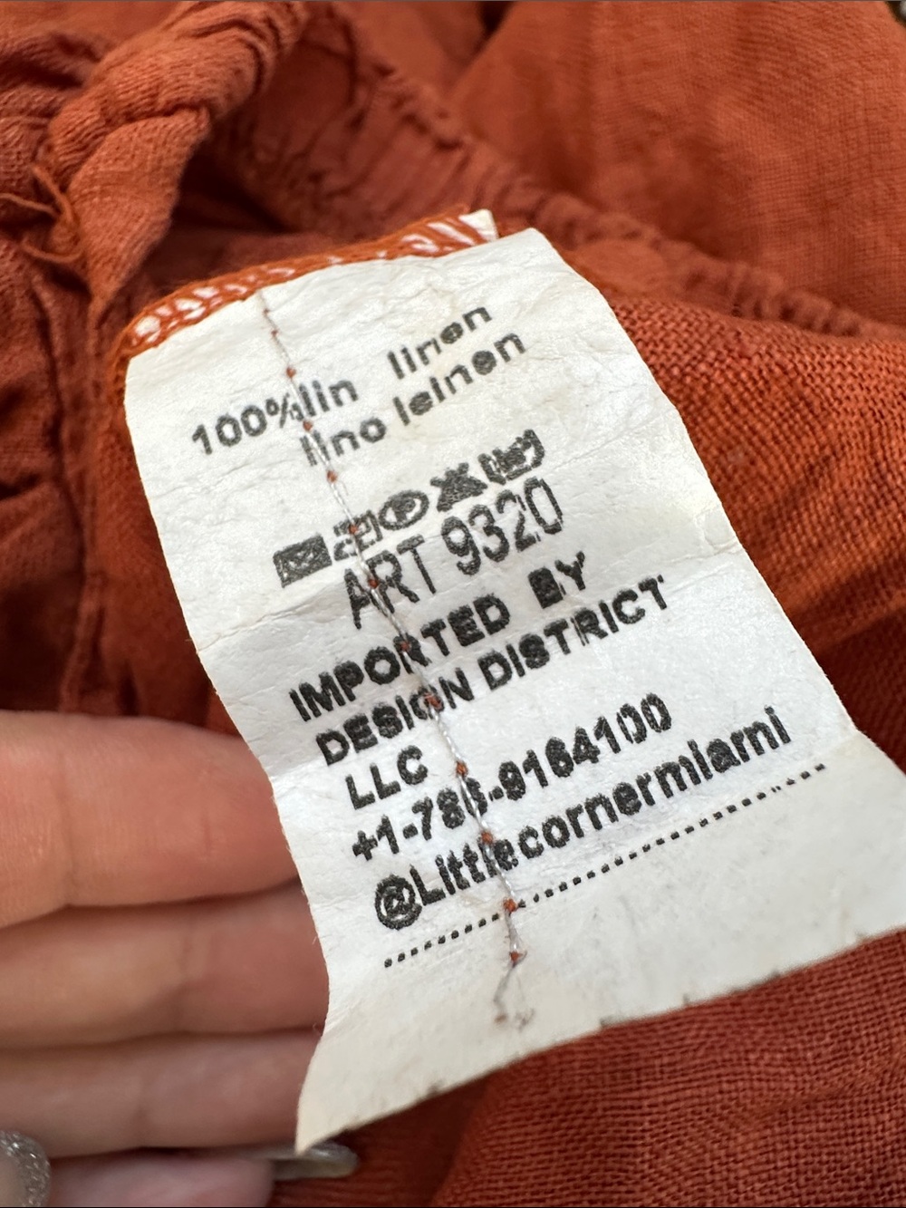 Rust Button-Front flowy pant - Picture 4 of 4